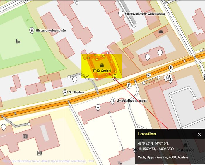 Klick = Öffnen in Google Maps